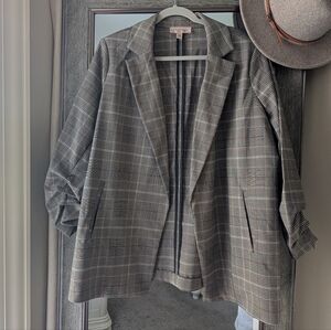 Philosophy Gray Plaid Blazer